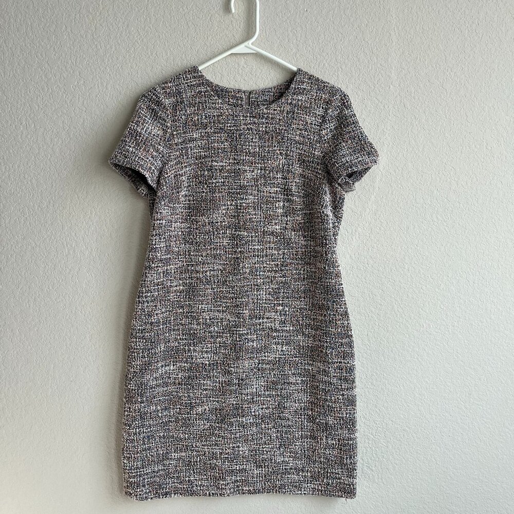 Calvin Klein Women Multicolored Tweed Sheath Dress Sz 10 Business Chic Preppy - Picture 2 of 10